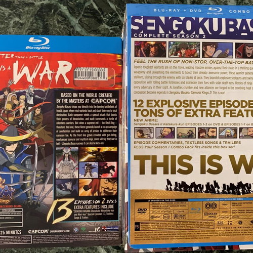 Samurai Kings Sengoku Basara Blu-Ray+DVD Combo Pack sealed, complete series