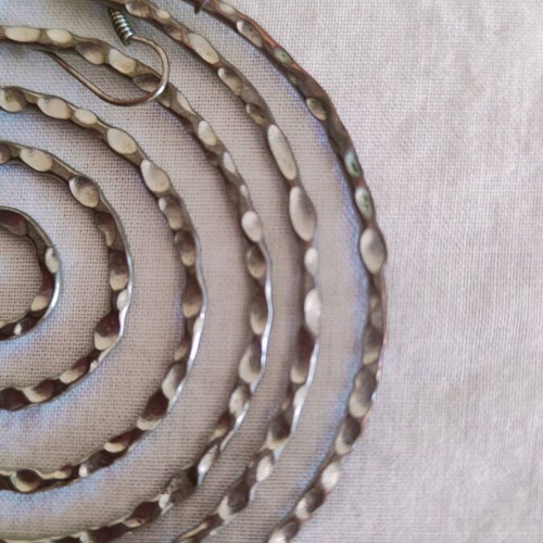 Spiral dangle earrings used, silver