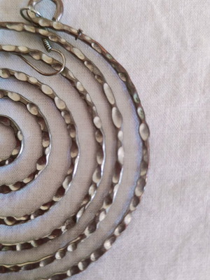 Spiral dangle earrings used, silver