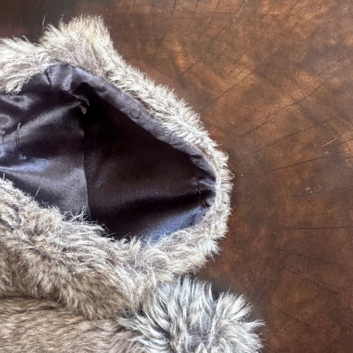 Faux Fur Leg Warmers 39cm Grey like new