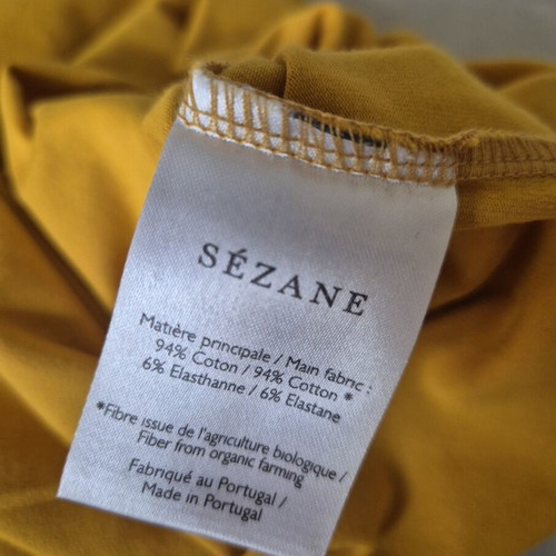 Sezane Yellow Bardot Bodysuit like new, XS