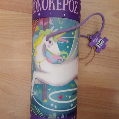 Psychogios children's puzzle unicorn 5+, 100 pieces like new with poster gift