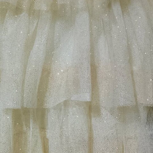 Lynne dress with tulle and glitter like new, beige and gold