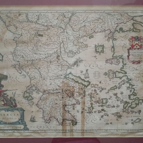Graecia engraving by Joh. et Corn. Blaeu, 17th century map of Greece and Aegean