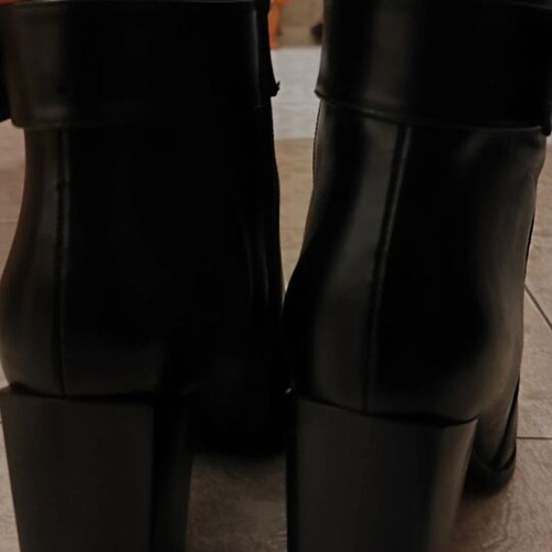 Sante black ankle boots with silver detail new, size 41