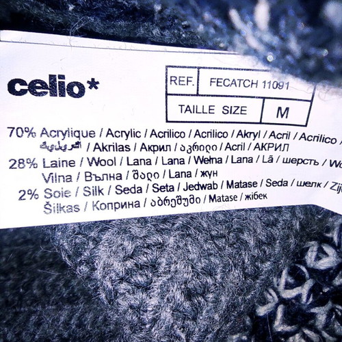 Patchwork knit sweater Celio like new, grey and blue