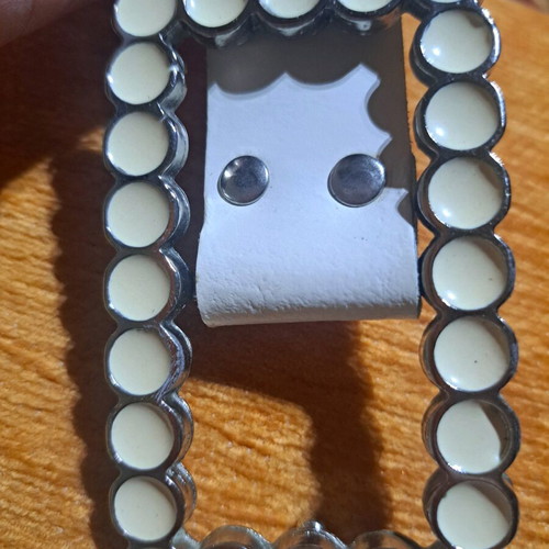 Women's leather belt like new, white, size 100
