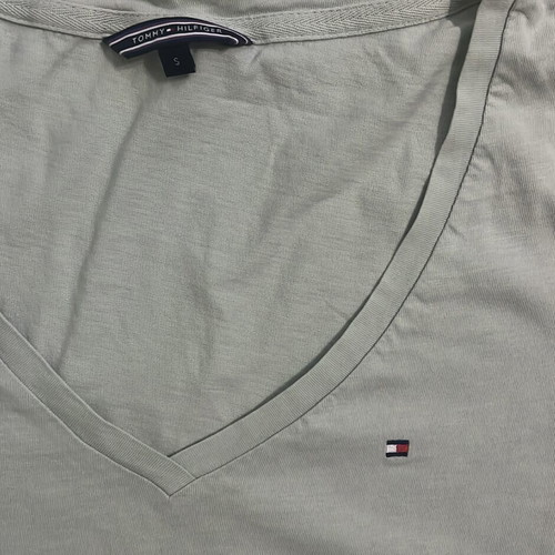 Tommy Hilfiger Women V-Neck T-Shirt sage green, size S, like new