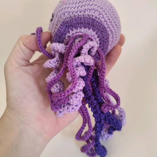 Handmade amigurumi jellyfish purple new
