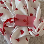 Karavan scrunchie with red hearts