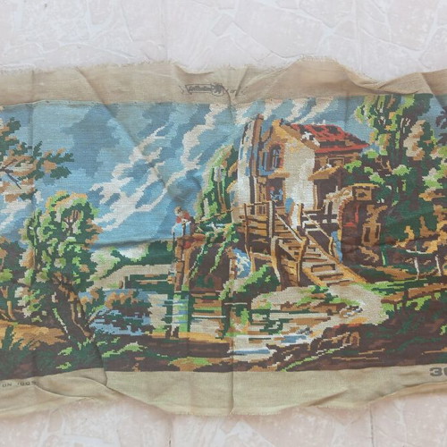 Handmade landscape embroidery 1 meter
