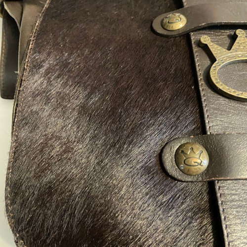 Leather Designer Pony Bag Save the Queen like new, brown crossbody