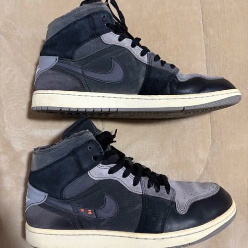 Jordan 1 Mid craft μεταχειρισμένα, μέγεθος 45.5, μαύρο και γκρι