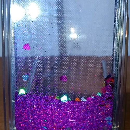 iPhone silicone case with liquid glitter used