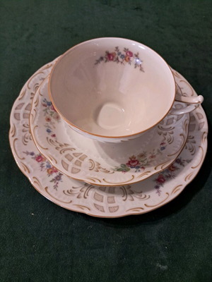 Epiag DF σετ 3 τεμαχίων πορσελάνης βίντατζ, ζωγραφισμένη στο χέρι, επιχρυσωμένη σαν καινούργιο