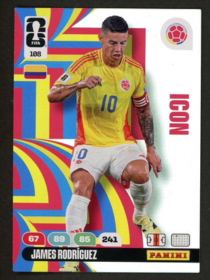 2026 Panini World Cup Adrenalyn XL #108 Rodriguez Icons pack like new