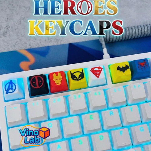 Super-Heroes Custom Keycaps Set new, 3D printed