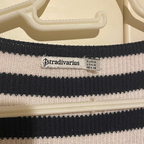 Striped knitted blouse Stradivarius like new, size M, white and blue