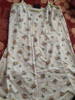 Summer nightdress size M-L like new, white and brown