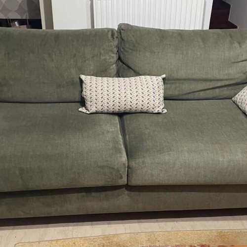 Handmade living room set like new with three-seat, two-seat sofa, chaise lounge and stool