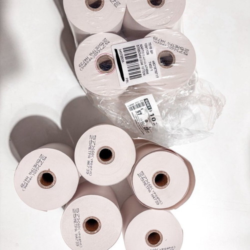 Receipt paper rolls for cash register 9 new, 57*60mm, 25 m each