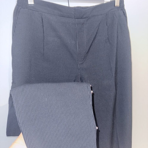 Women's fabric pants spring, navy blue striped, like new