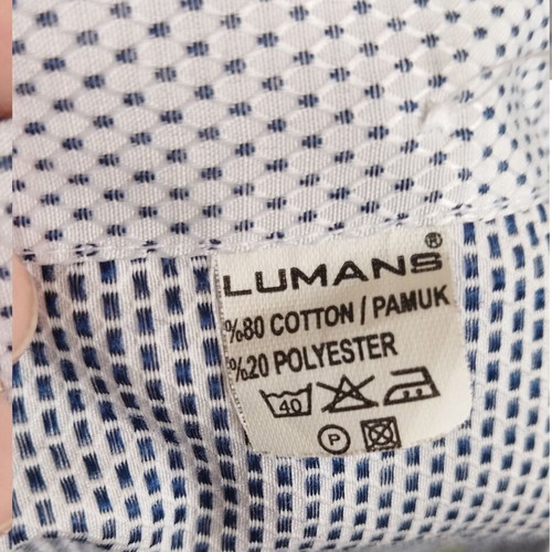 Men's dress shirt Lumans slim fit like new, white and black, size S