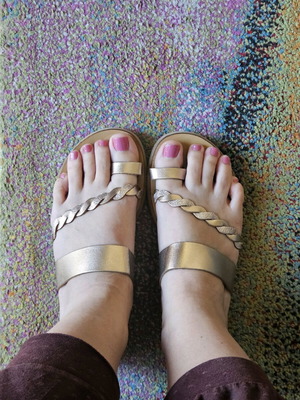 Leather sandals used, beige, size 39, Ioannis