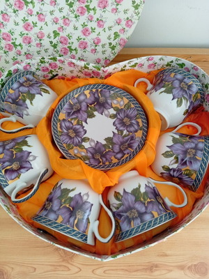 Porcelain cup set Limoges ARTE design Italy new, 6 pieces