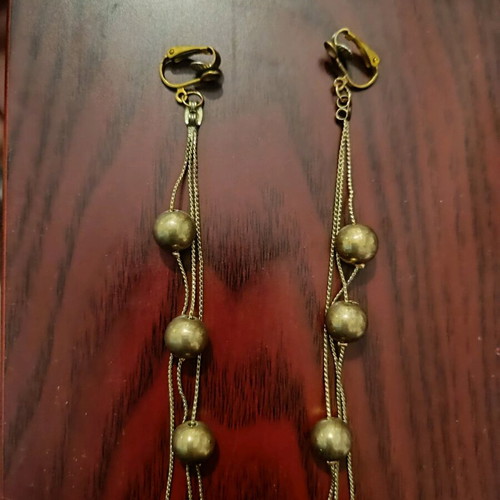 Earrings clip-on, like new, gold and silver colors
