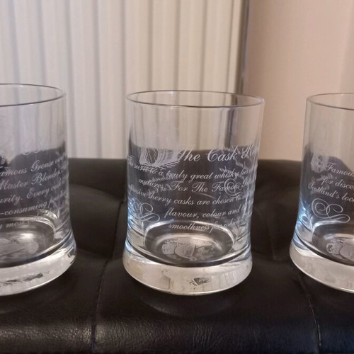 Vintage Famous Grouse collectible whiskey glasses set of 3, new