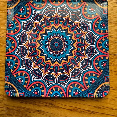 Square coasters new with colorful unique designs, set of 4