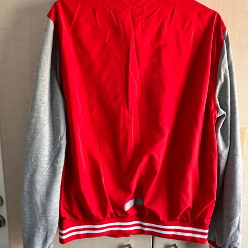 Bomber jacket like new, gray and red