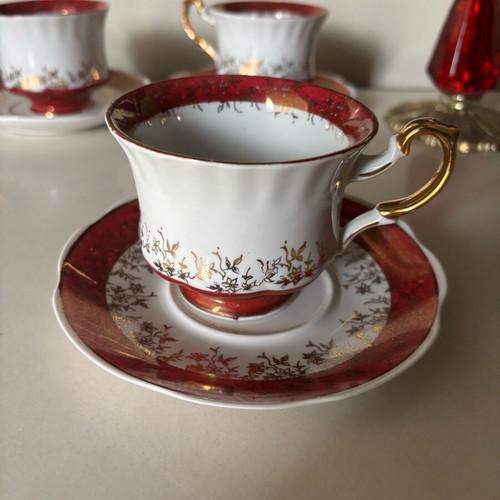 Antique porcelain tea serving set used, Former Yugoslavia