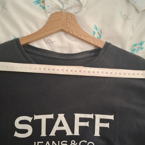 Staff Jeans T-shirt used, size Small, black and white