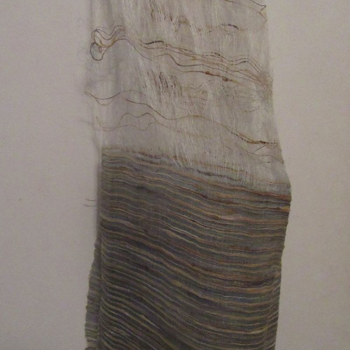Silk women's scarf airy, 100% silk, earth tone colors