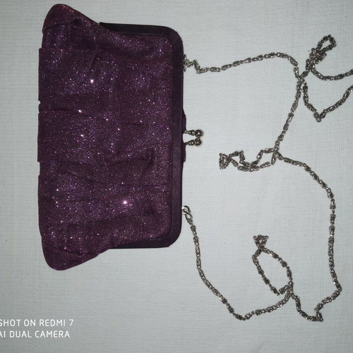 Achilleas evening bag purple like new with chain