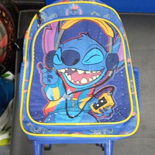 Stitch toddler trolley bag with front pocket 29cm new
