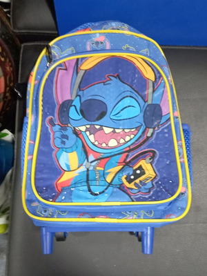 Stitch toddler trolley bag with front pocket 29cm new