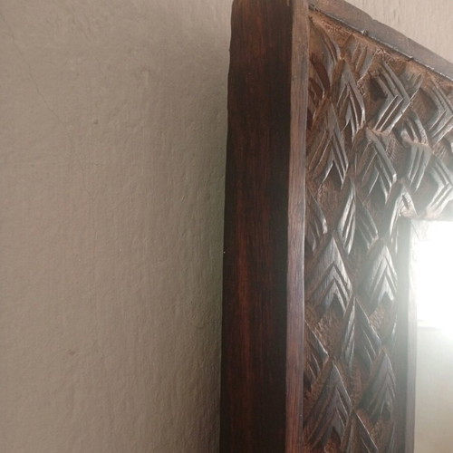 Handmade wooden mirror like new with unique design