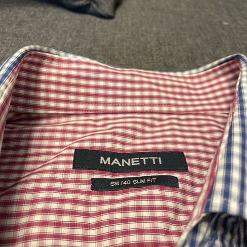 Manetti Checked Slim Fit Shirt like new, easy iron