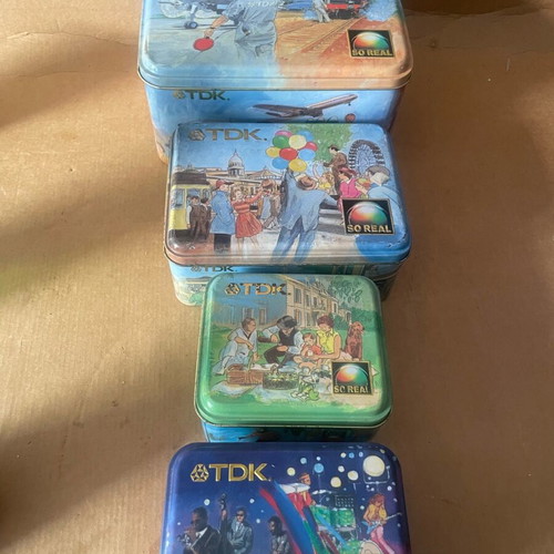 TDK tin boxes used, pack of 4 pieces