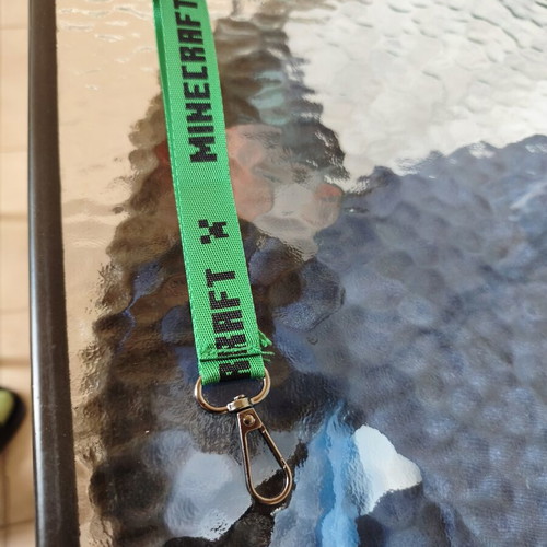 Minecraft keychain new, beige and green
