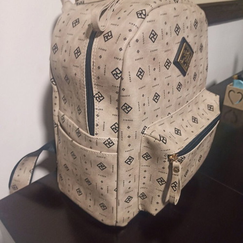 Pierro large backpack like new, beige and black