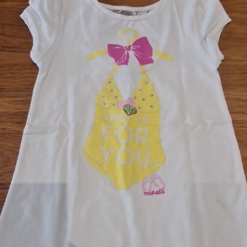 White Marasil blouse like new with short sleeves and lace back