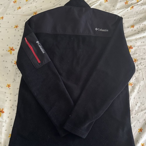 Columbia black fleece jacket with windproof lining, used, size M
