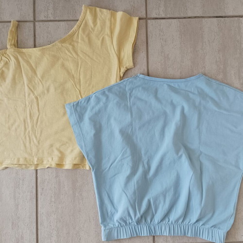 Evita cotton t-shirt set for girl 14 years like new, yellow and turquoise