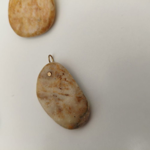 Pierced Pebbles for Jewelry Making, like new, set of 12