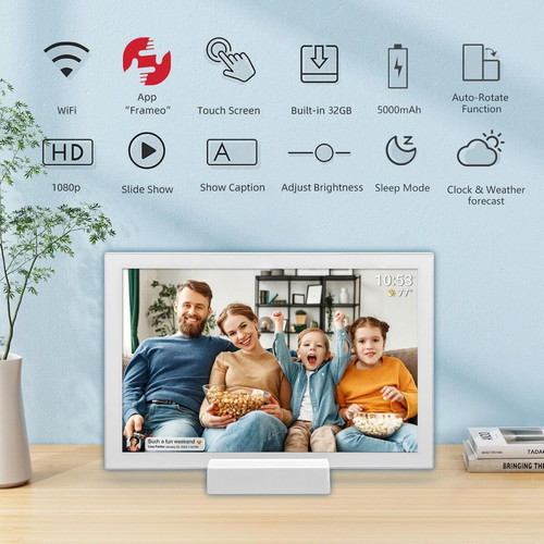 Frameo 10.1-Inch WiFi Digital Photo Frame new with 5000mAh Battery and 32GB Storage