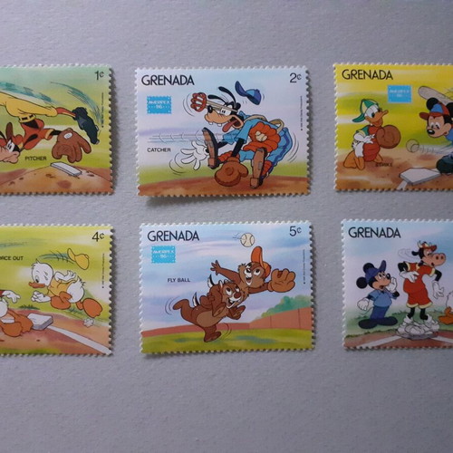 Walt Disney Grenada Stamp Set 6 Mint Ameripex Philatelic '86